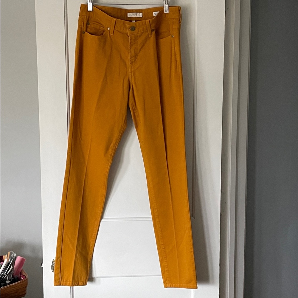 Vizcaino Premium Denim Pants in Mustard color, soft, straight leg. USA made.EUC